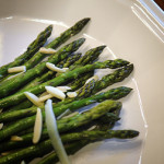 Roasted asparagus with almonds for nutrients and health